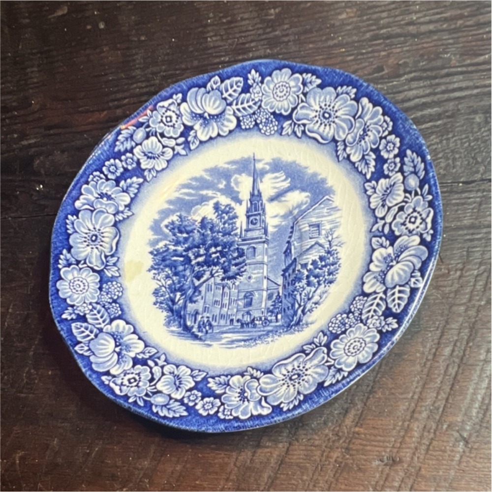 Liberty Blue Old North Church Plate Saucer England